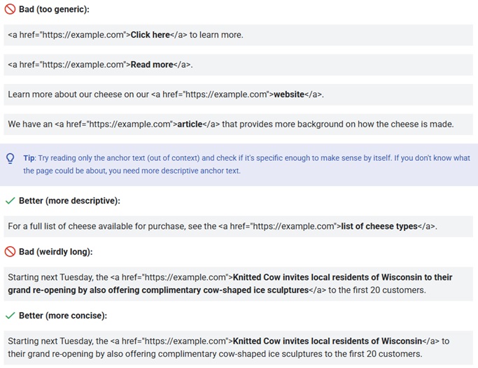 Google Terms For Anchors